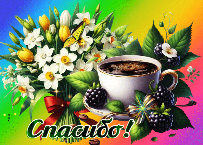 Postcard лучезарная весенняя открытка спасибо