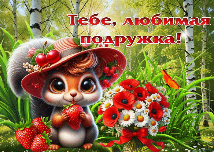 Picture мечтательная летняя гиф-открытка тебе, любимая подружка