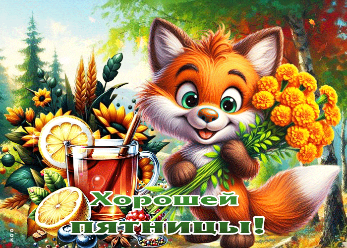 Postcard мечтательная осенняя гифка хорошей пятницы