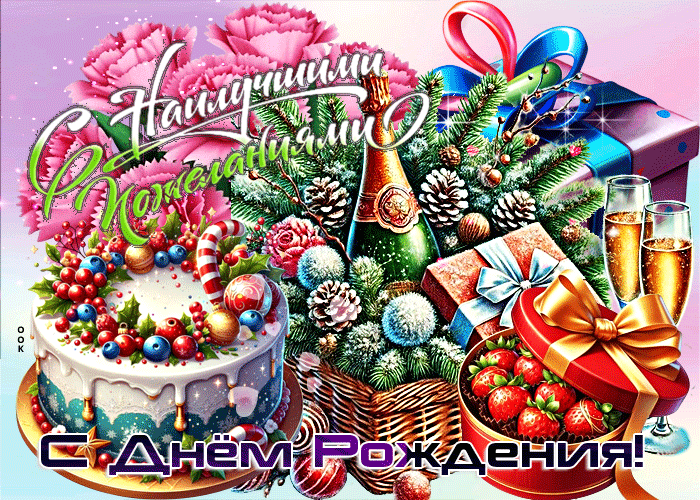 Picture мерцающая зимняя гиф-открытка с наилучшими пожеланиями