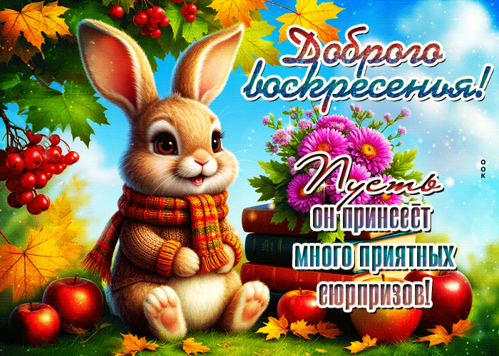 Postcard мягкая и добрая осенняя гифка доброго воскресенья