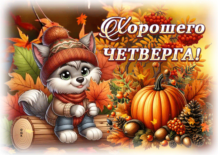 Picture нарядная осенняя гиф-открытка хорошего четверга