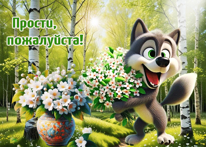 Picture нежная летняя гиф-открытка прости, пожалуйста