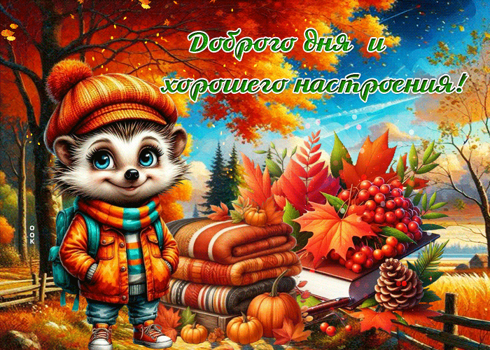 Picture нежная осенняя гиф-открытка доброго дня и хорошего настроения