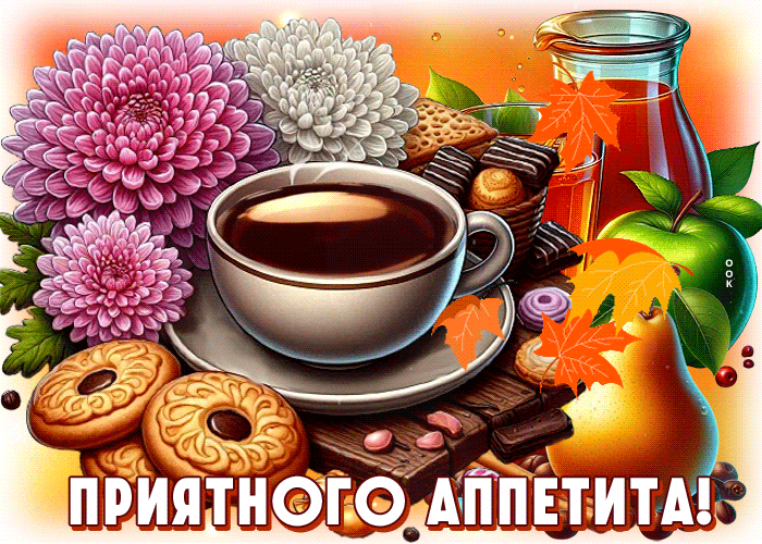 Picture обворожительная осенняя гифка приятного аппетита