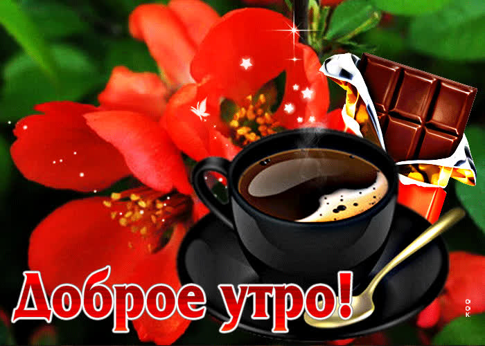 Picture обворожительная открытка с цветами и кофе доброе утро