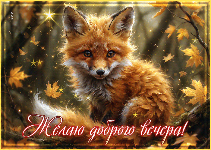 Postcard очаровательная и добрая осенняя гифка желаю доброго вечера