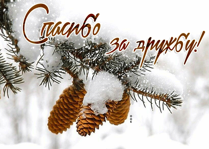 Открытка открытка спасибо за дружбу со снегом