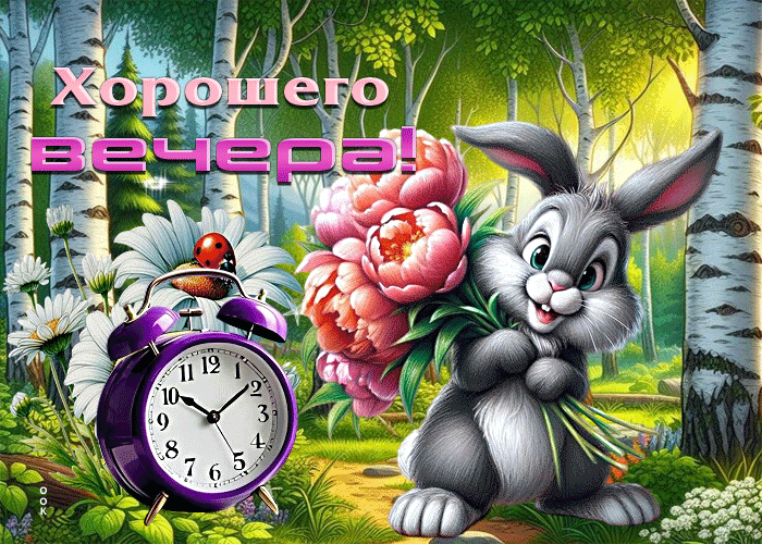 Postcard озорная летняя гиф-открытка хорошего вечера