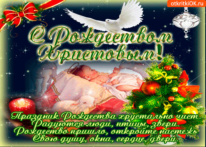 Картинка поздравляю тебя открыткой с рождеством христовым