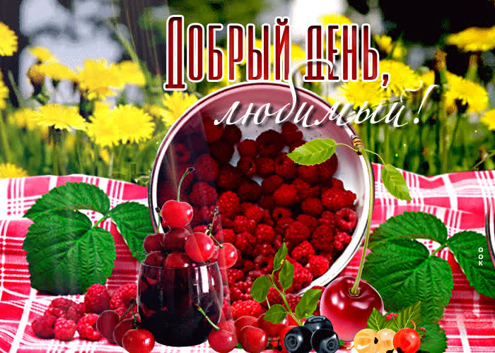 Прекрасная открытка с ягодами Добрый день, любимый! - Скачать бесплатно ...