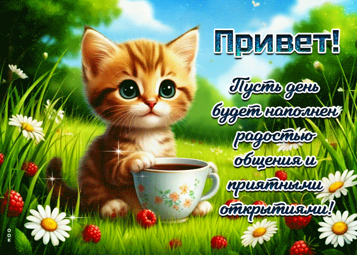 Postcard привет! пусть день будет наполнен радостью