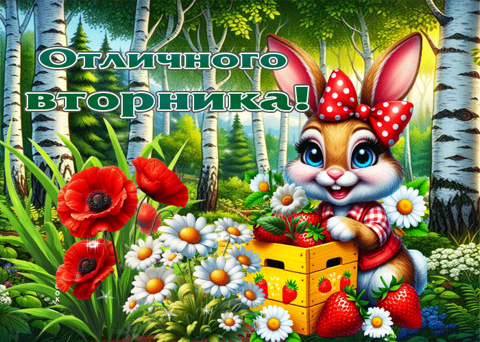 Postcard приятная летняя гиф-открытка отличного вторника