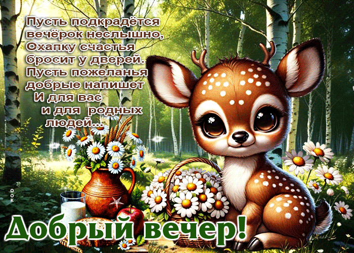 Picture пусть подкрадется вечерок неслышно, охапку счастья бросит у дверей