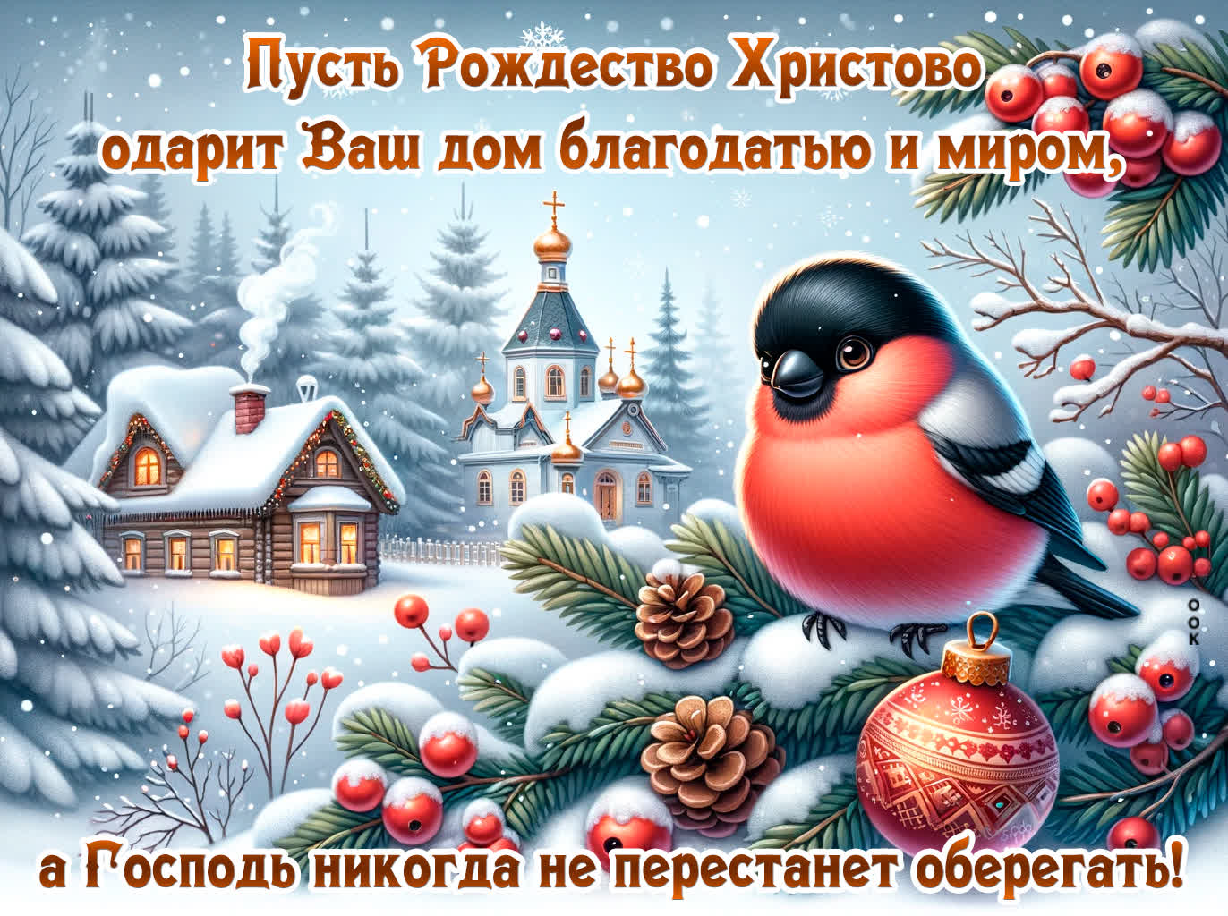 Postcard пусть рождество христово одарит ваш дом благодатью и миром
