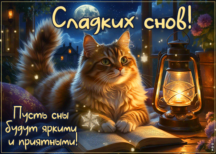 Postcard пусть сны будут яркими и приятными, сладких снов