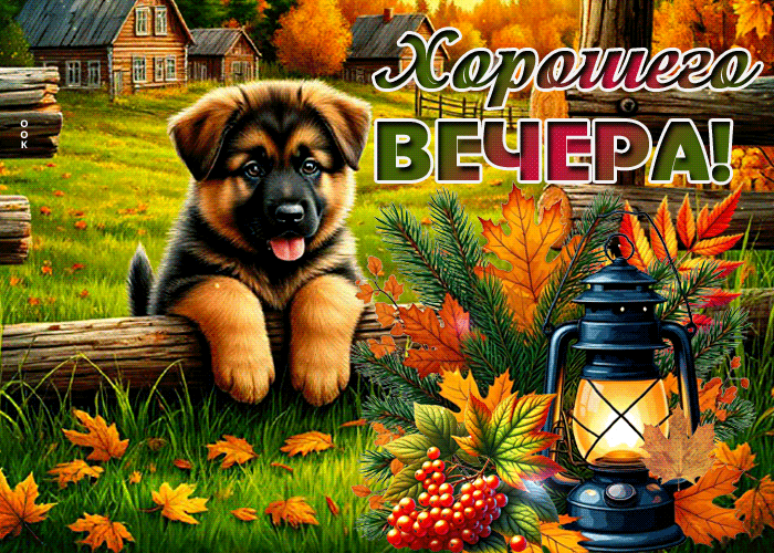 Picture радостная осенняя гиф-открытка хорошего вечера