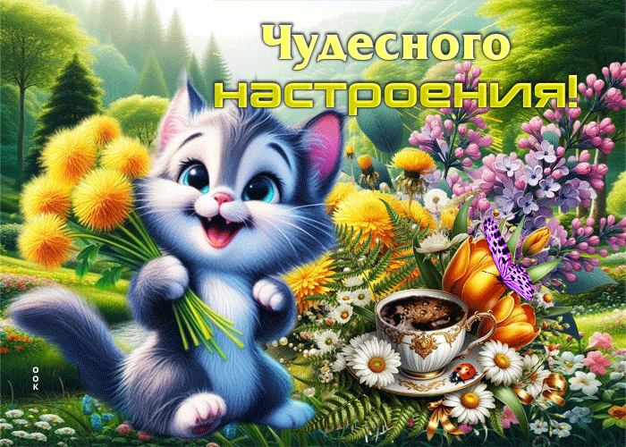 Picture радостная весенняя гиф-открытка чудесного настроения