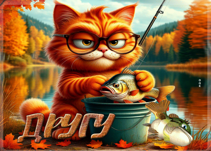 Postcard радужная осенняя гифка другу