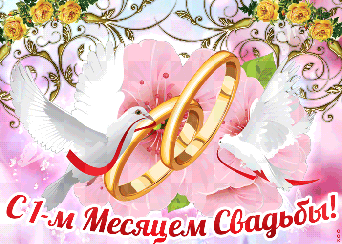 открытка С годовщиной свадьбы, уже месяц прошел - Скачать бесплатно на  otkritkiok.ru