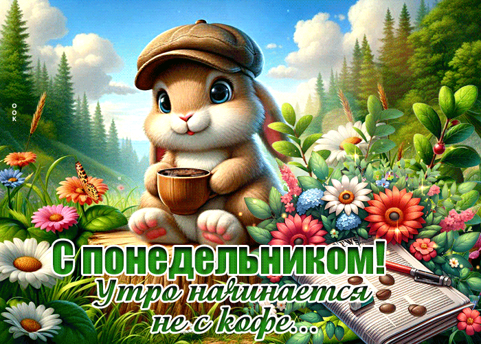 Postcard с понедельником! утро начинается не с кофе