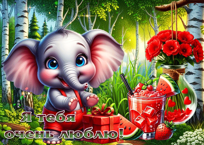 Picture сердечная летняя гиф-открытка я тебя очень люблю