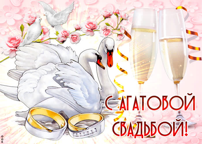 Шикарная открытка с агатовой свадьбой- Скачать бесплатно на otkritkiok.ru