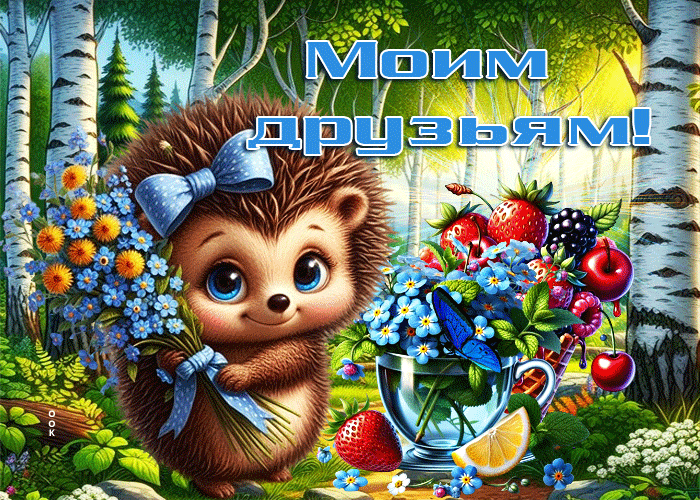 Postcard сказочная летняя гиф-открытка моим друзьям