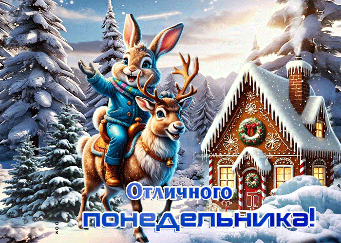 Postcard снежная нежнейшая гифка отличного понедельника