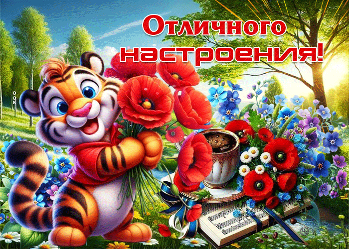 Postcard тёплая летняя гиф-открытка отличного настроения