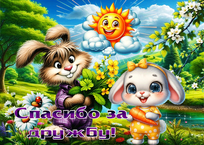 Picture уютная летняя гиф-открытка спасибо за дружбу