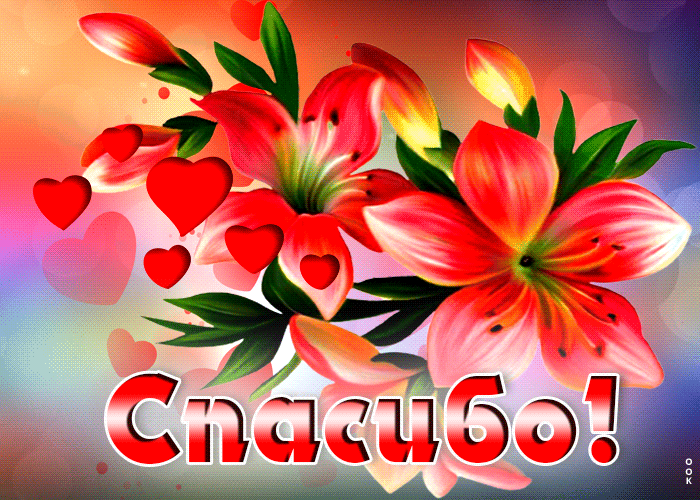 Picture уютная открытка с цветами и сердечками спасибо!