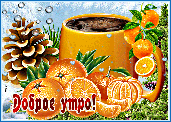 Картинка виртуальная открытка доброе утро с апельсинами