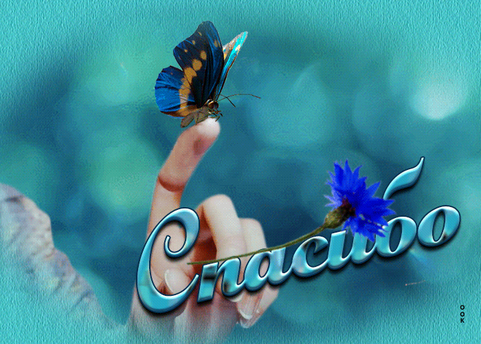 Picture волшебная открытка спасибо! с синей бабочкой