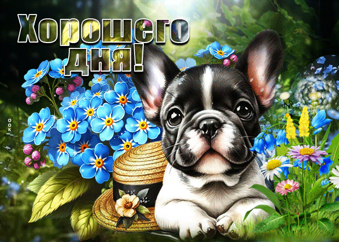 Postcard волшебная сказочная открытка с щенком хорошего дня
