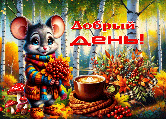 Postcard восхитительная и солнечная осенняя гифка добрый день