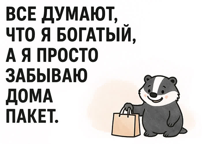 Postcard юморная картинка для хорошего дня