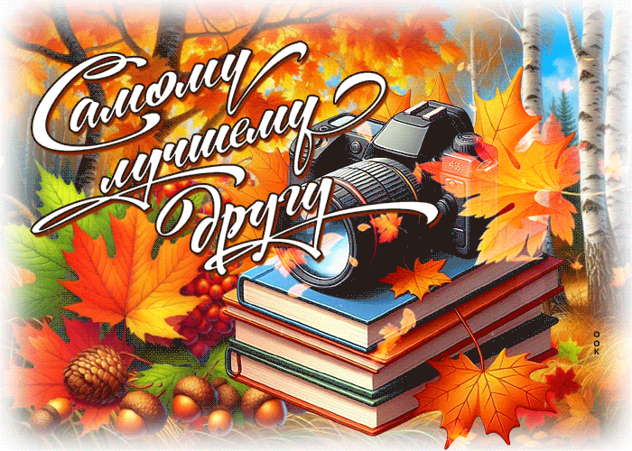 Postcard задорная осенняя гифка самому лучшему другу