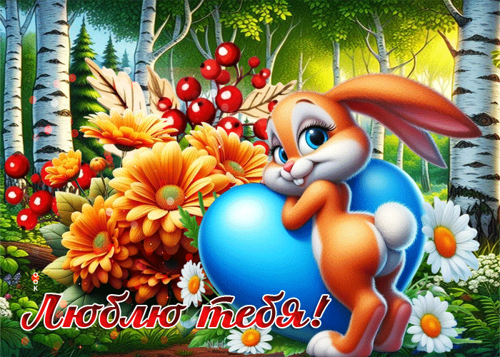 Postcard завораживающе-яркая гифка люблю тебя