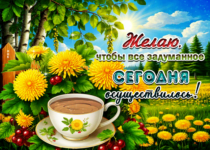 Postcard желаю, чтобы все задуманное сегодня осуществилось