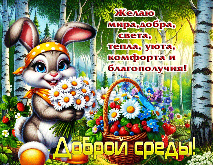 Postcard желаю мира, добра, света и уюта! доброй среды