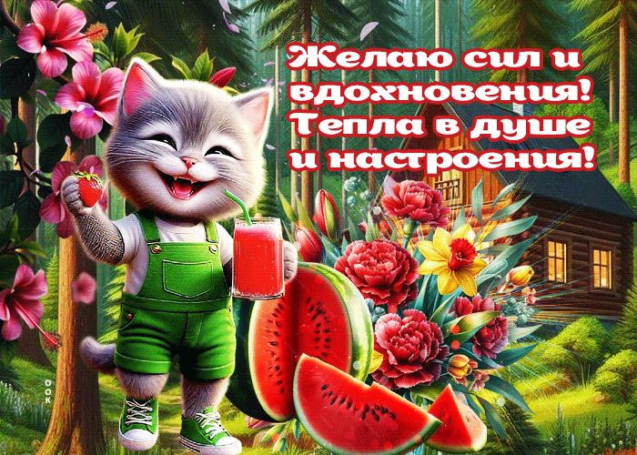 Postcard желаю сил и вдохновения, тепла в душе и настроения