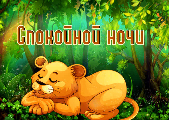Picture жизнелюбивая открытка с львенком скокойной ночи