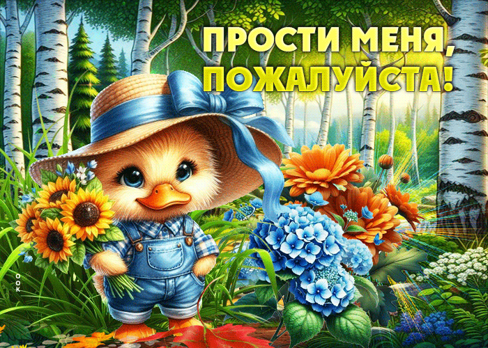 Postcard жизнерадостная гиф-открытка прости меня, пожалуйста