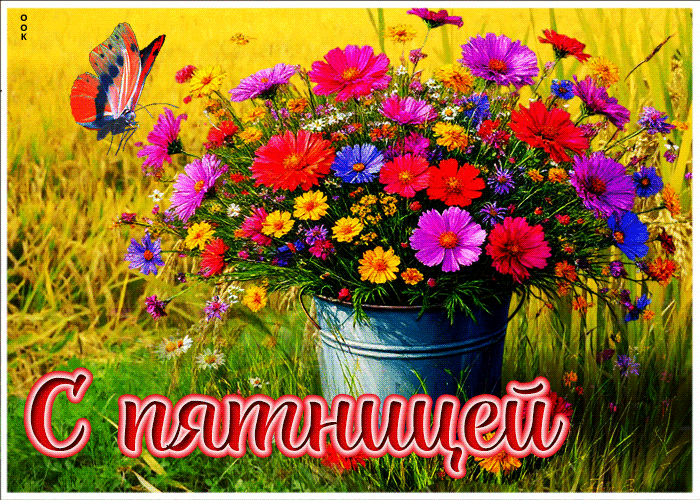 Picture жизнерадостная летняя гиф-открытка с пятницей