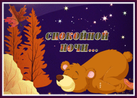 Открытка добрая открытка спокойной ночи с медведем