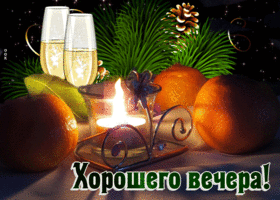 Postcard изысканная открытка с апельсинами хорошего вечера