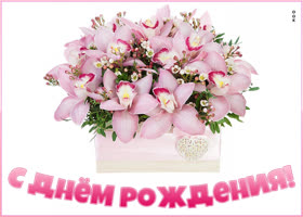 Открытка картинка с днем рождения женщине с цветочками