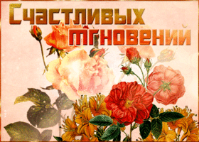 Картинка классная открытка счастливых мгновений с цветами