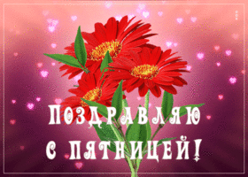 Picture милая открытка поздравляю с пятницей! с цветами